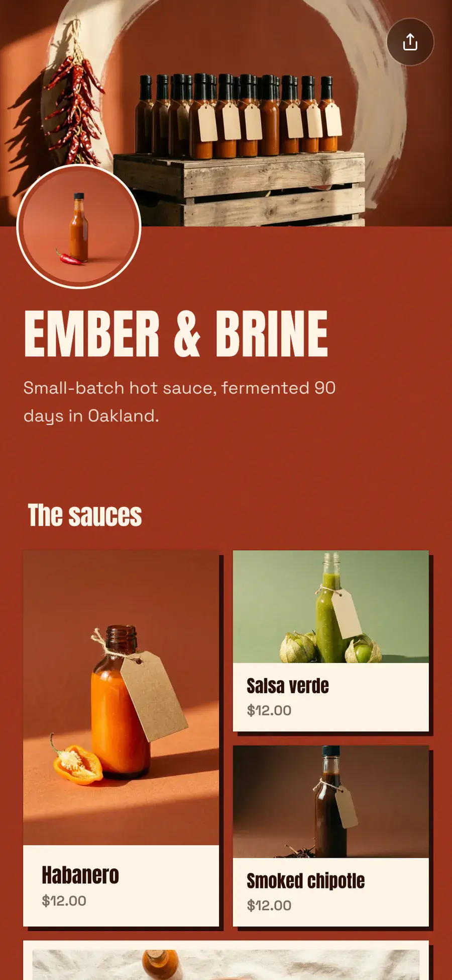 Ember & Brine’s Olaa page