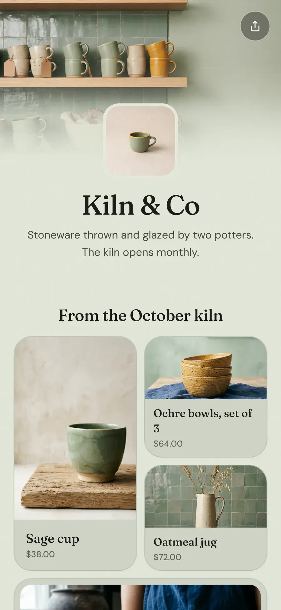 Kiln & Co’s Olaa page