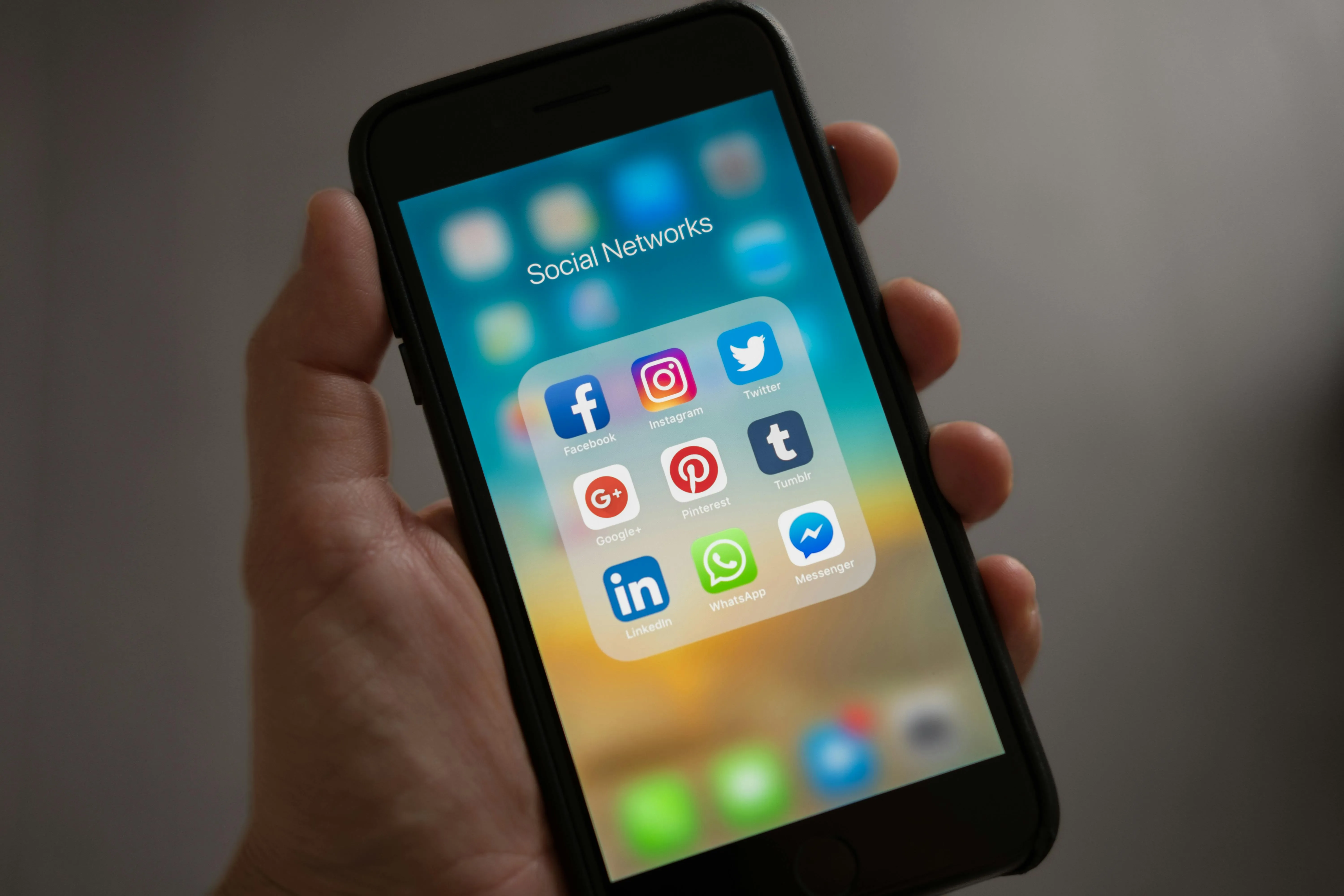 Multiple social media apps on a phone screen